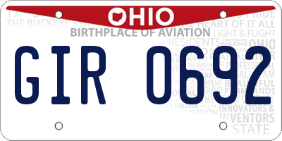 OH license plate GIR0692
