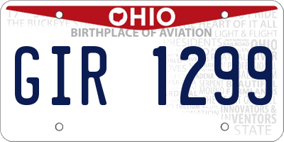 OH license plate GIR1299