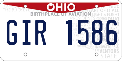 OH license plate GIR1586