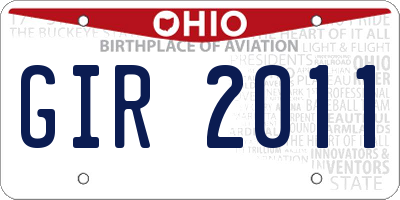 OH license plate GIR2011