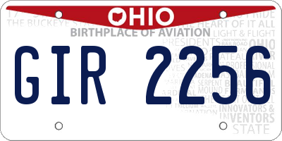 OH license plate GIR2256