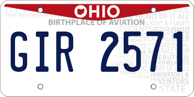 OH license plate GIR2571
