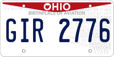 OH license plate GIR2776