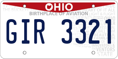 OH license plate GIR3321