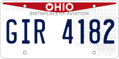 OH license plate GIR4182