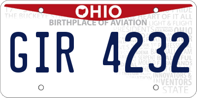 OH license plate GIR4232