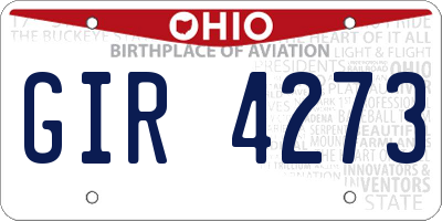 OH license plate GIR4273