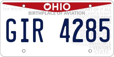 OH license plate GIR4285