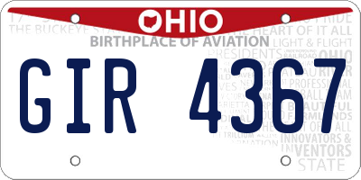 OH license plate GIR4367