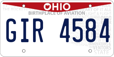 OH license plate GIR4584