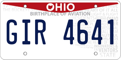 OH license plate GIR4641