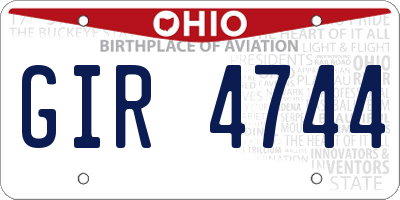 OH license plate GIR4744