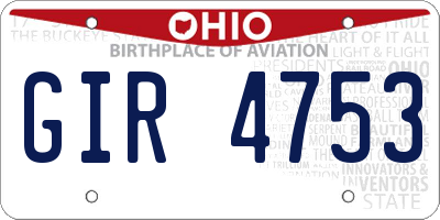 OH license plate GIR4753