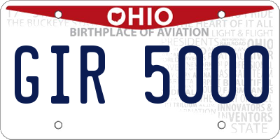 OH license plate GIR5000