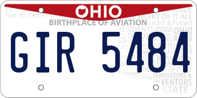 OH license plate GIR5484
