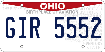 OH license plate GIR5552