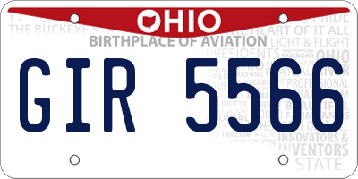 OH license plate GIR5566