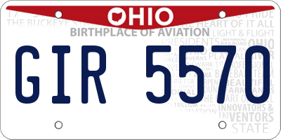 OH license plate GIR5570