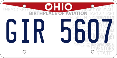 OH license plate GIR5607