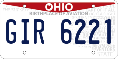 OH license plate GIR6221