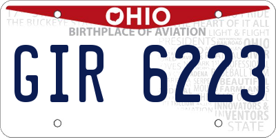 OH license plate GIR6223