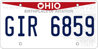 OH license plate GIR6859