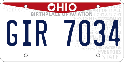 OH license plate GIR7034
