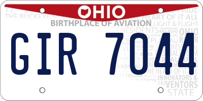 OH license plate GIR7044