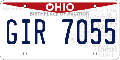 OH license plate GIR7055