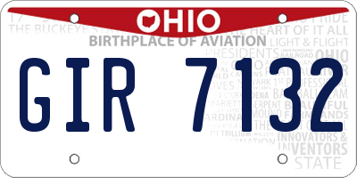 OH license plate GIR7132