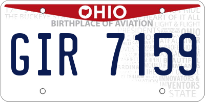 OH license plate GIR7159