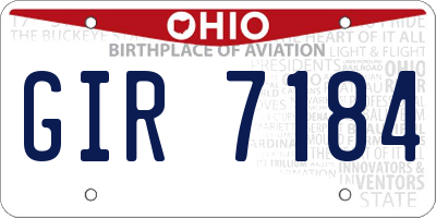OH license plate GIR7184