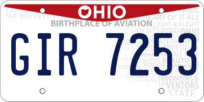 OH license plate GIR7253
