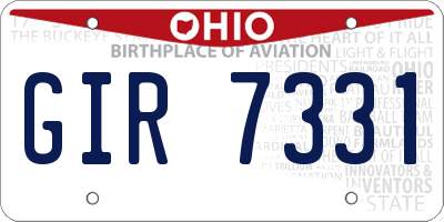 OH license plate GIR7331