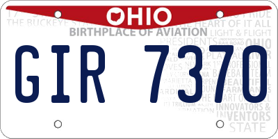 OH license plate GIR7370
