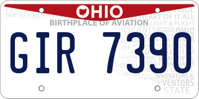 OH license plate GIR7390