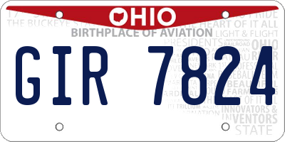 OH license plate GIR7824