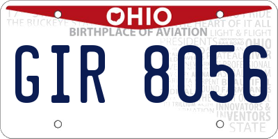 OH license plate GIR8056