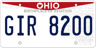 OH license plate GIR8200