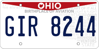 OH license plate GIR8244