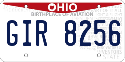 OH license plate GIR8256