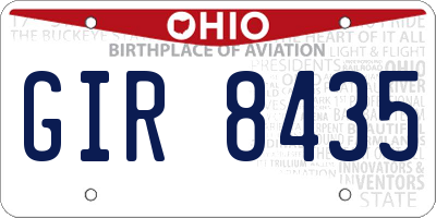 OH license plate GIR8435
