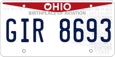 OH license plate GIR8693