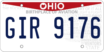 OH license plate GIR9176