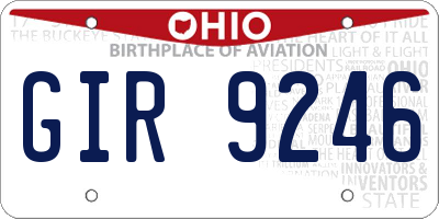 OH license plate GIR9246