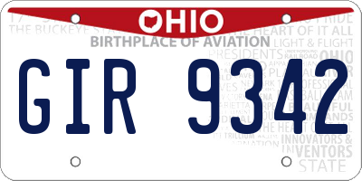 OH license plate GIR9342