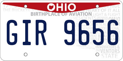 OH license plate GIR9656