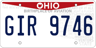 OH license plate GIR9746