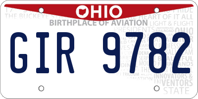 OH license plate GIR9782