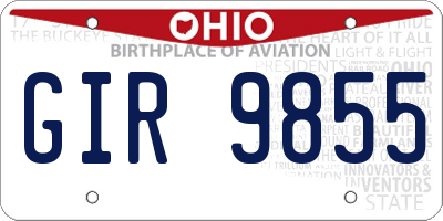 OH license plate GIR9855